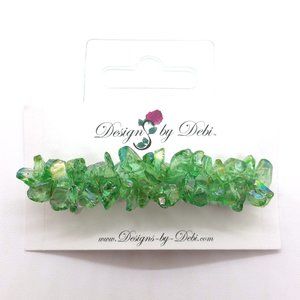Barrette Green AB Glass Bead Barrette Hair Jewelry